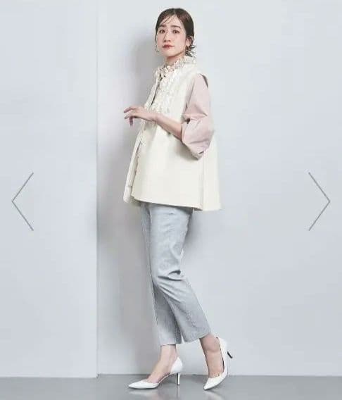 ☆新品28600円☆UNITEDARROWS☆Pミニフリル ニットベスト☆ジレ☆