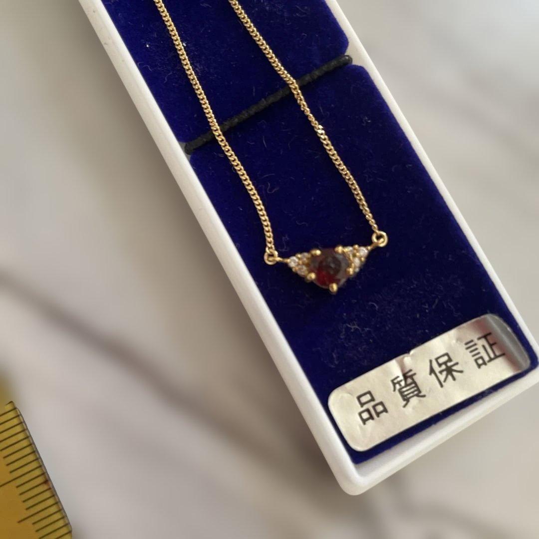 ま*♪様 18Kガーネット ペンダントネックレス