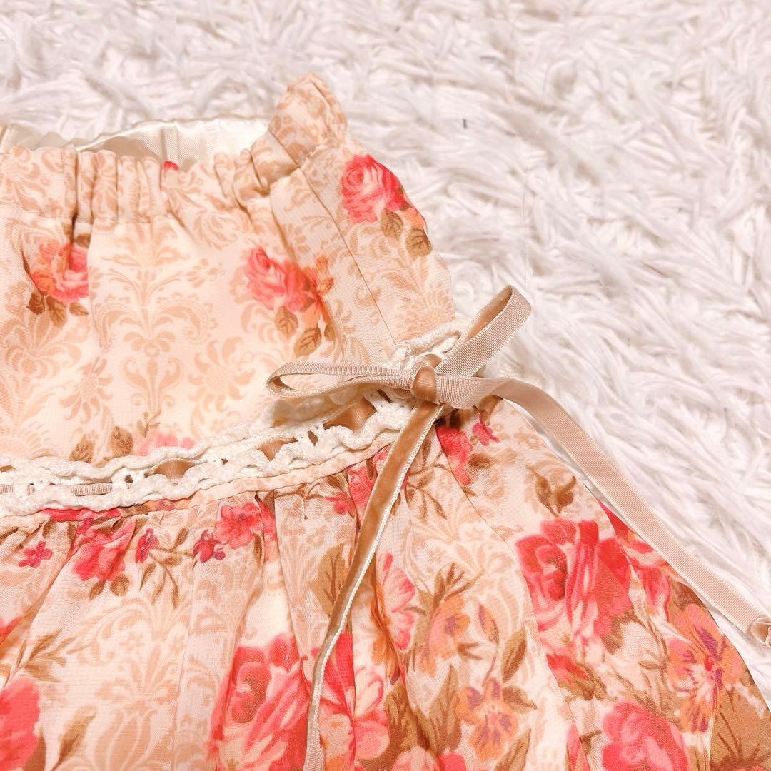 希少 LIZ LISA 花柄 フリル レース スカート ミニスカ フレア