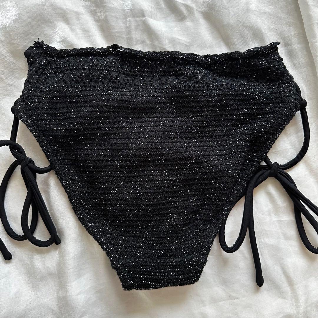 ラメニットスカラップビキニ【LIP SERVICE】ブラック 9Mサイズ