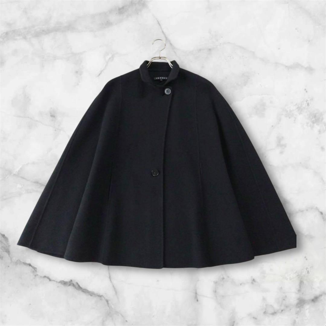 【極美品】Theory セオリー ケープ ポンチョ コート ウール 2way