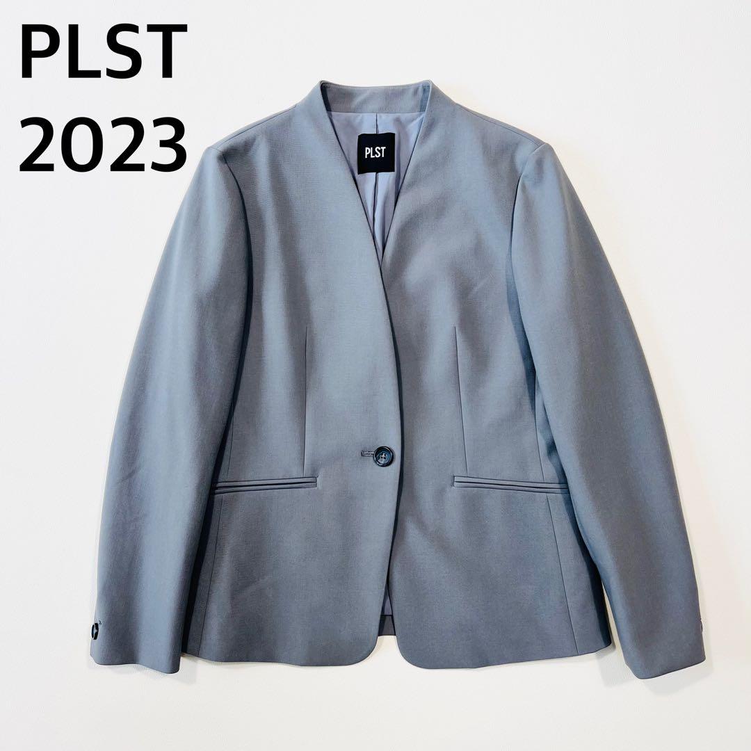 極美品　2023 PLST　洗濯可　ウォームリザーブカラーレスジャケット