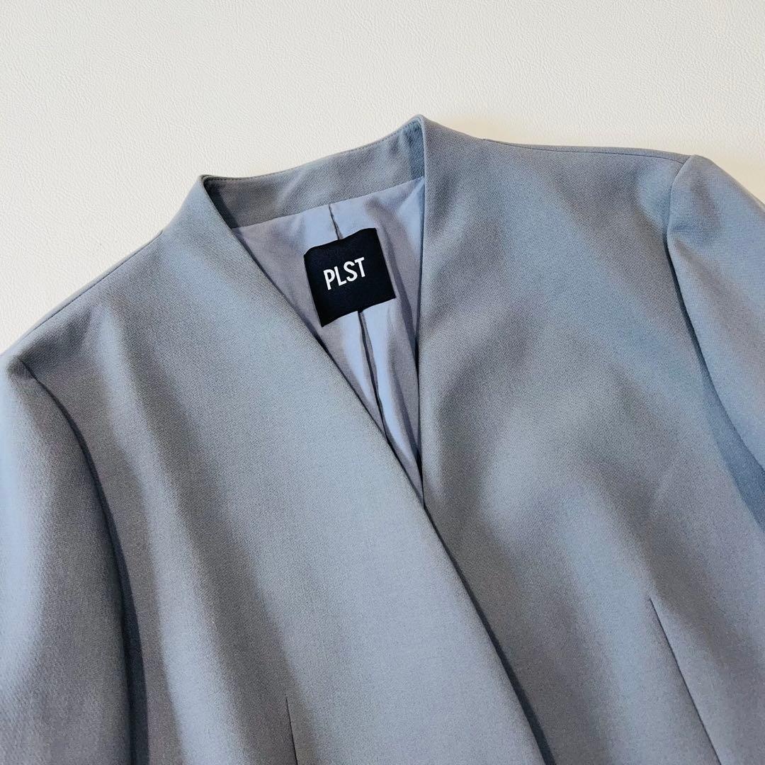 極美品　2023 PLST　洗濯可　ウォームリザーブカラーレスジャケット