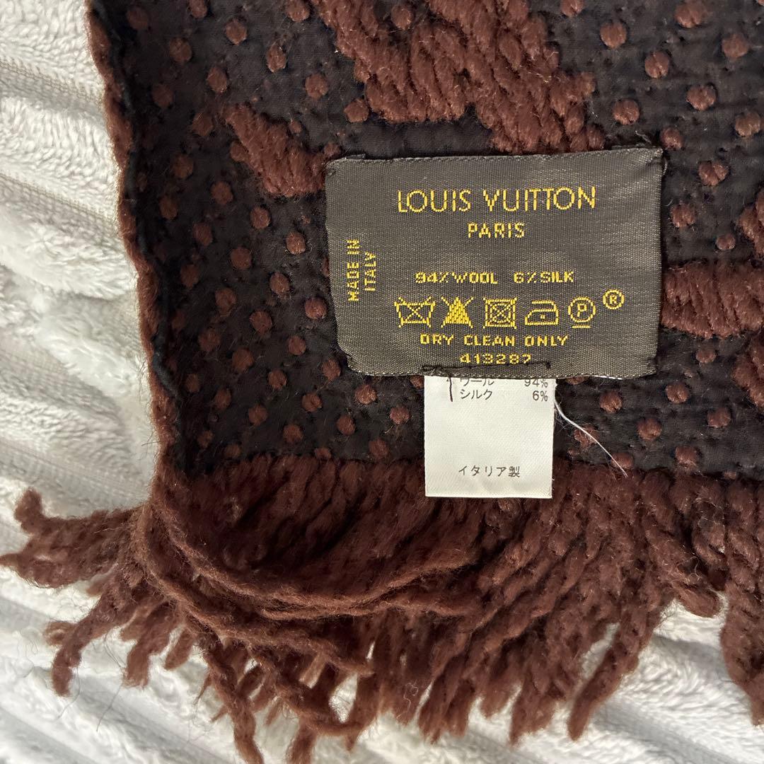 ルイヴィトン エシャルプ ロゴマニア マフラー ブラウン