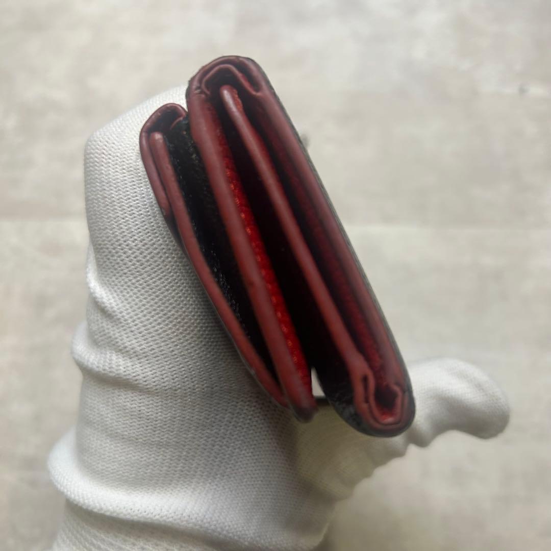 ミュウミュウ 黒 ラブレター ハート マドラス 三つ折り財布 ウォレット