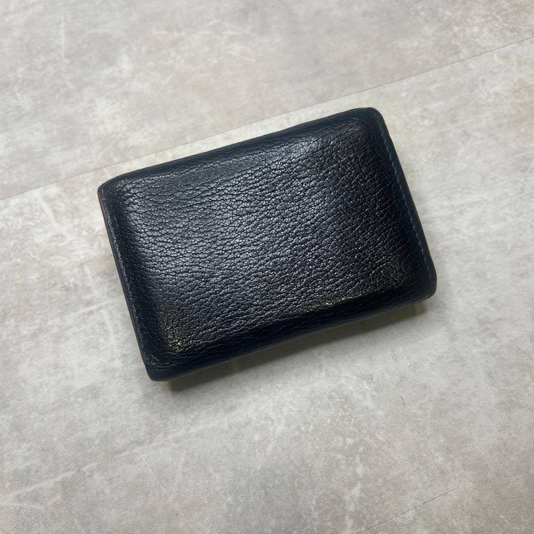 ミュウミュウ 黒 ラブレター ハート マドラス 三つ折り財布 ウォレット