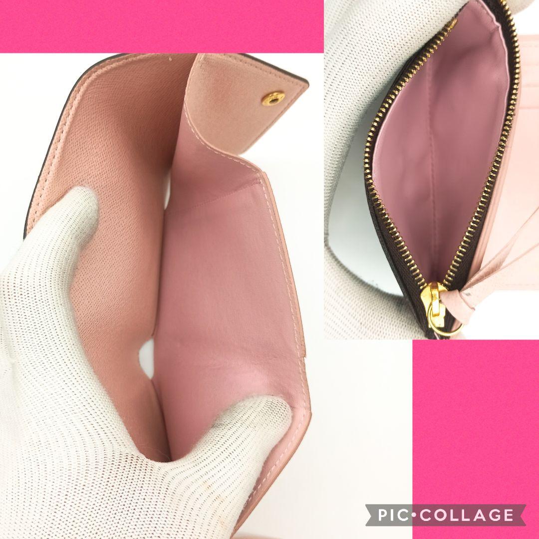 【美品S】ルイヴィトン　ヴィクトリーヌ　ローズバレリーヌ　モノグラム　折り財布