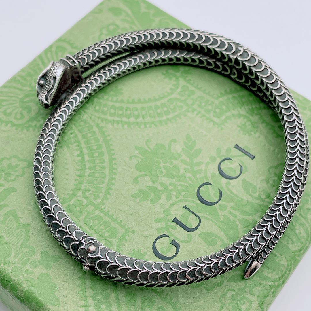 GUCCI バングル　スネーク　ヘビ　ブレスレット　シルバー925 17号