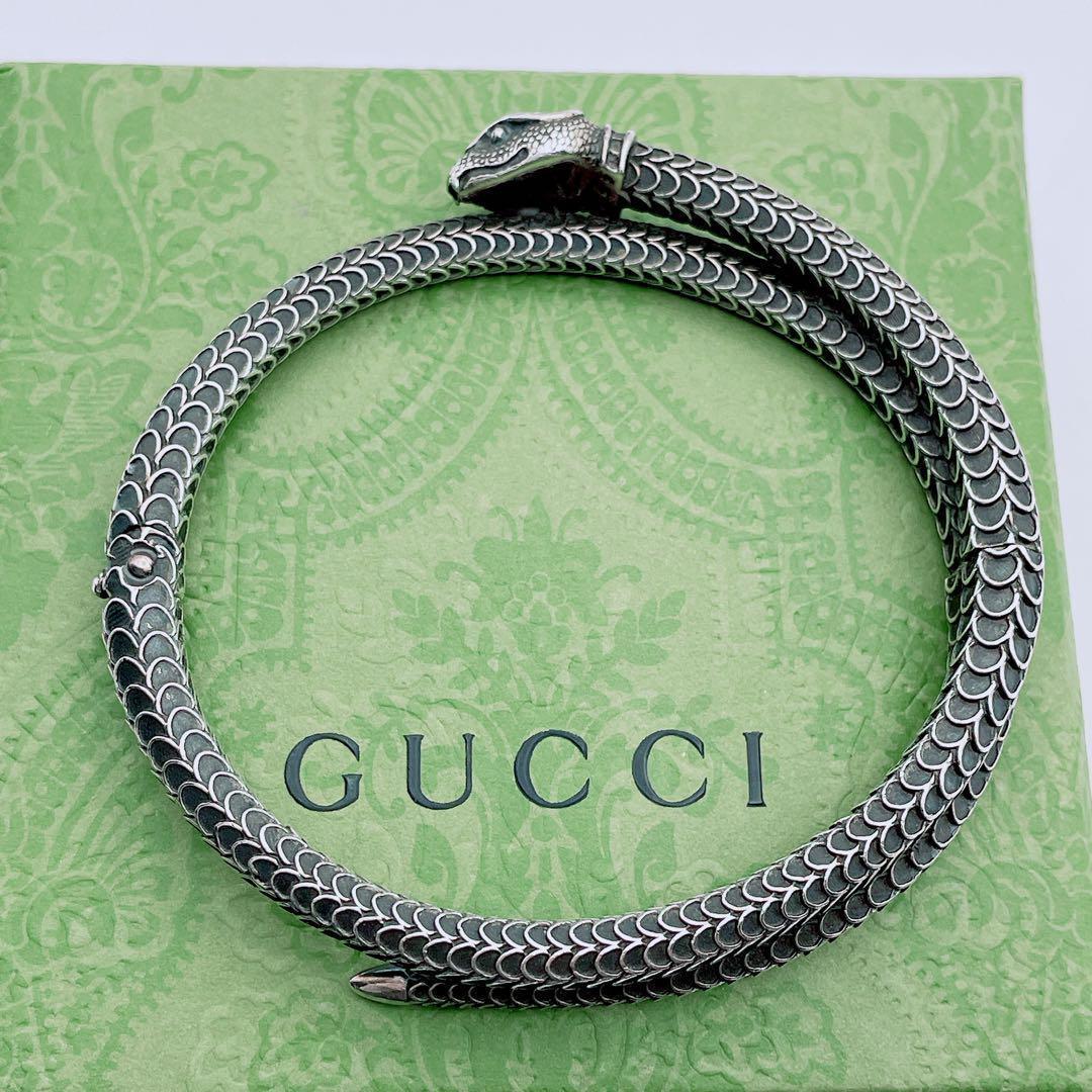 GUCCI バングル　スネーク　ヘビ　ブレスレット　シルバー925 17号