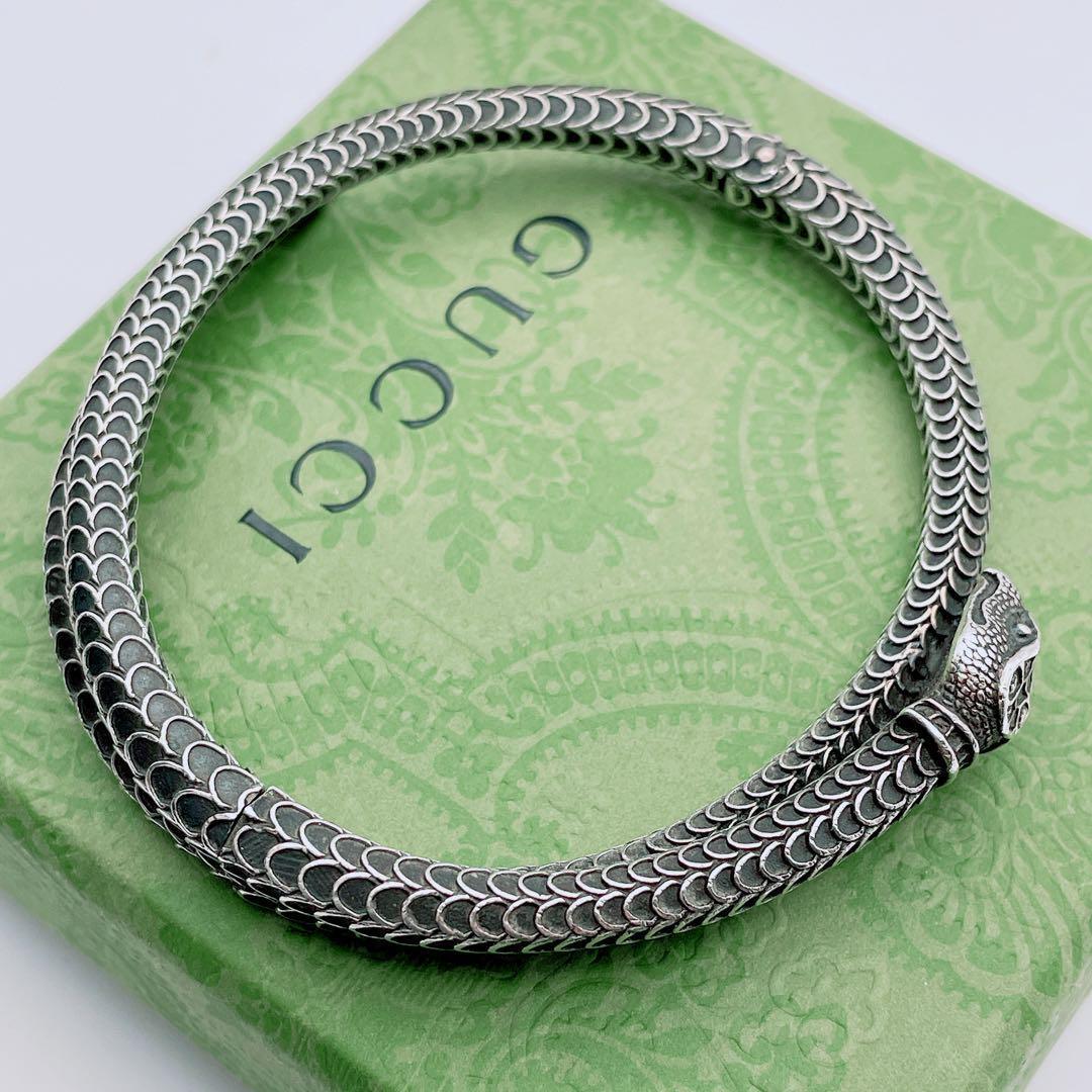 GUCCI バングル　スネーク　ヘビ　ブレスレット　シルバー925 17号