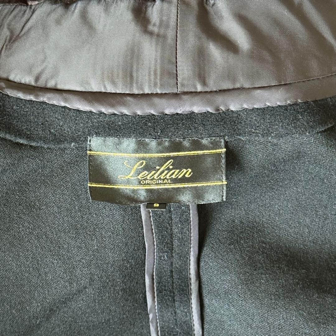 レリアン ミンクファー　ケープコート　ポンチョ　マントコート ブラック ウール