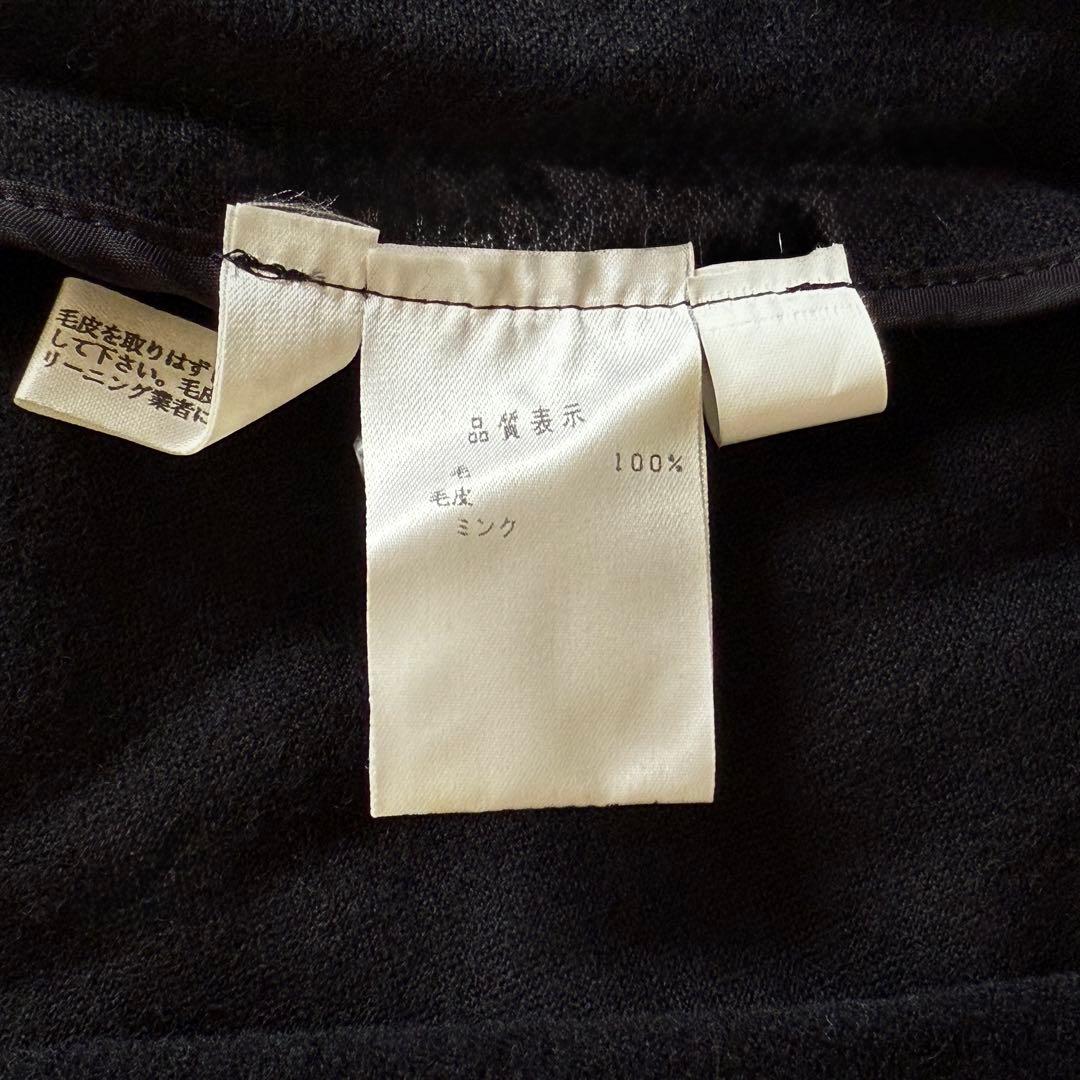 レリアン ミンクファー　ケープコート　ポンチョ　マントコート ブラック ウール