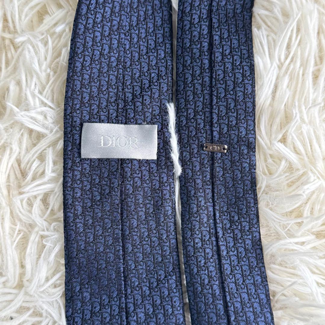 【現行タグ】Dior ディオール　ネクタイ　トロッター　オブリーク　ネイビー