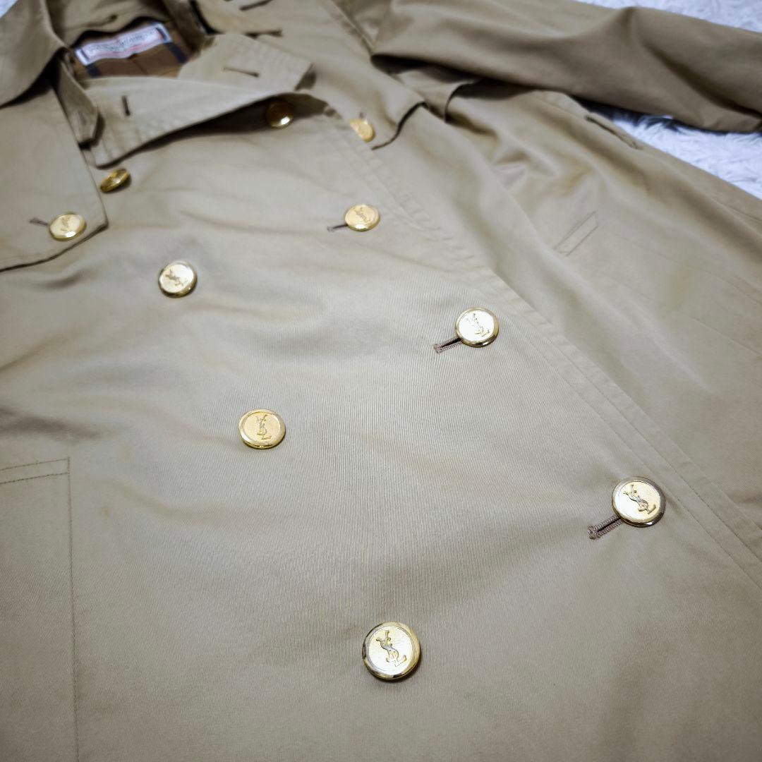 【希少】Yves Saint Laurent 金ボタントレンチコート ベージュM