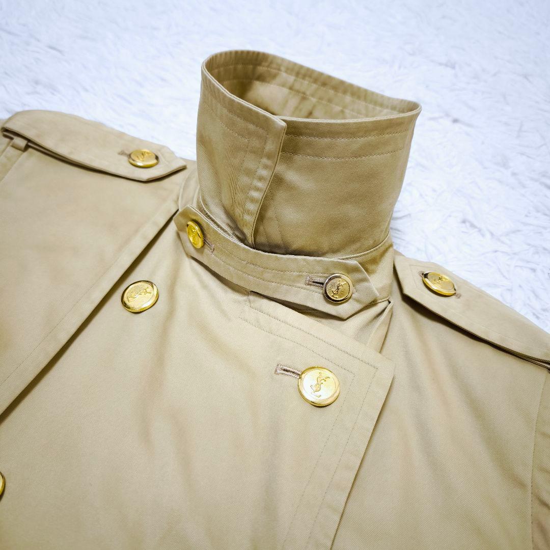 【希少】Yves Saint Laurent 金ボタントレンチコート ベージュM