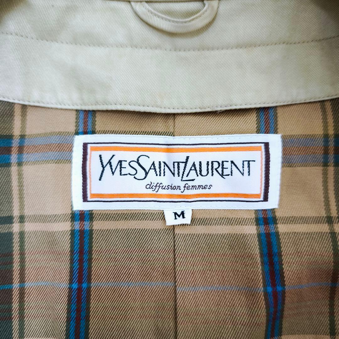 【希少】Yves Saint Laurent 金ボタントレンチコート ベージュM