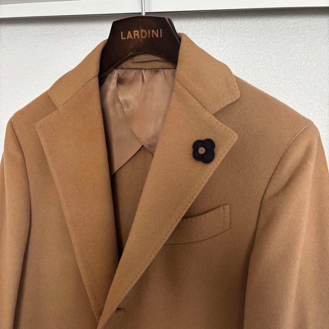 【良品】ラルディーニ フランネルウールチェスターコート ベージュ 44