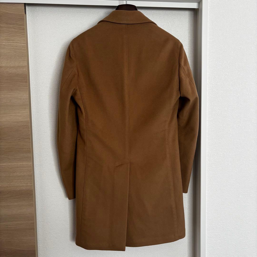 【良品】ラルディーニ フランネルウールチェスターコート ベージュ 44