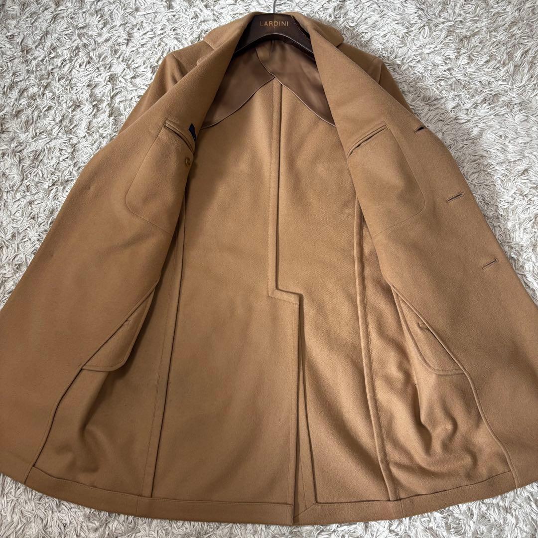 【良品】ラルディーニ フランネルウールチェスターコート ベージュ 44