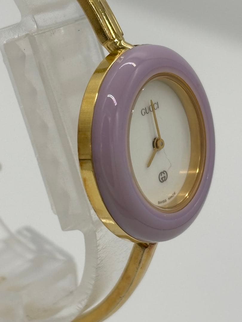 【美品】グッチ チェンジベゼル 12色 クォーツ【11/12】純正ベルト 稼働品