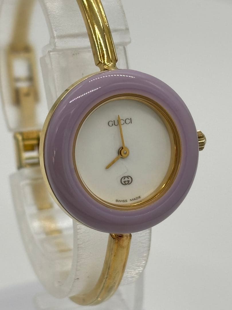 【美品】グッチ チェンジベゼル 12色 クォーツ【11/12】純正ベルト 稼働品