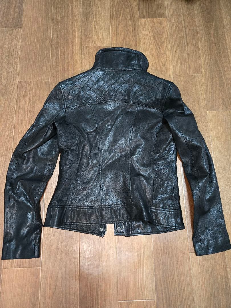 COLE HAAN ブラックレザージャケットXS