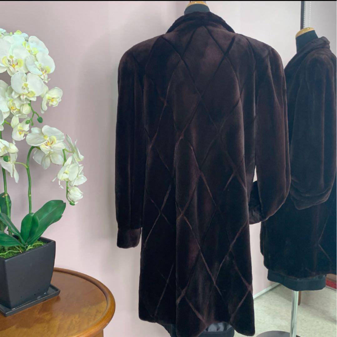 最終　プライス❣️シェアード　ミンク　ダークブラウン コート《貂皮 毛皮 大衣》