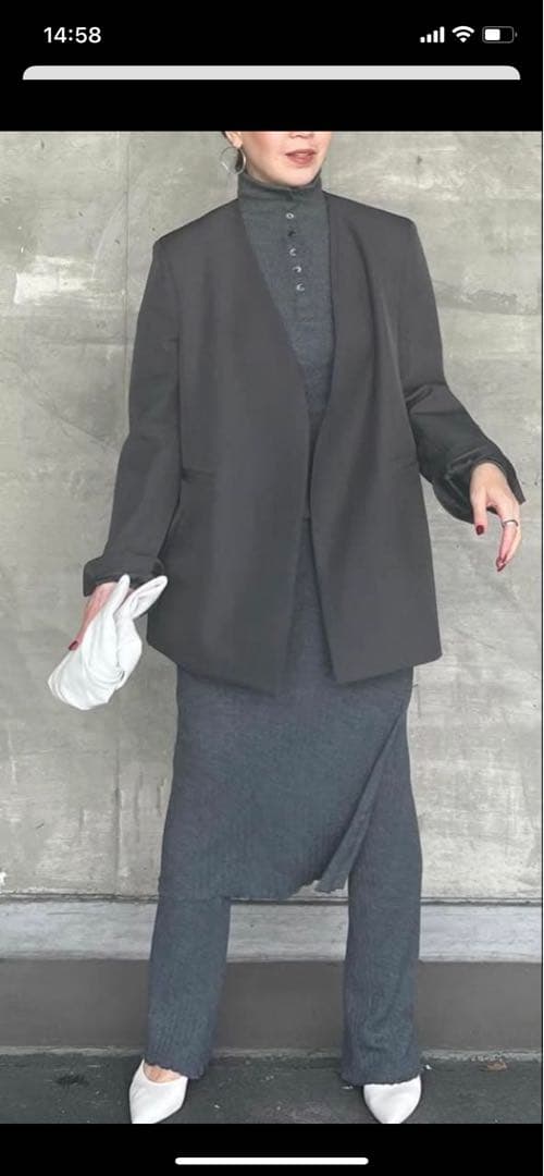 ぷゆん⭐︎eLLa グレー オーバージャケット