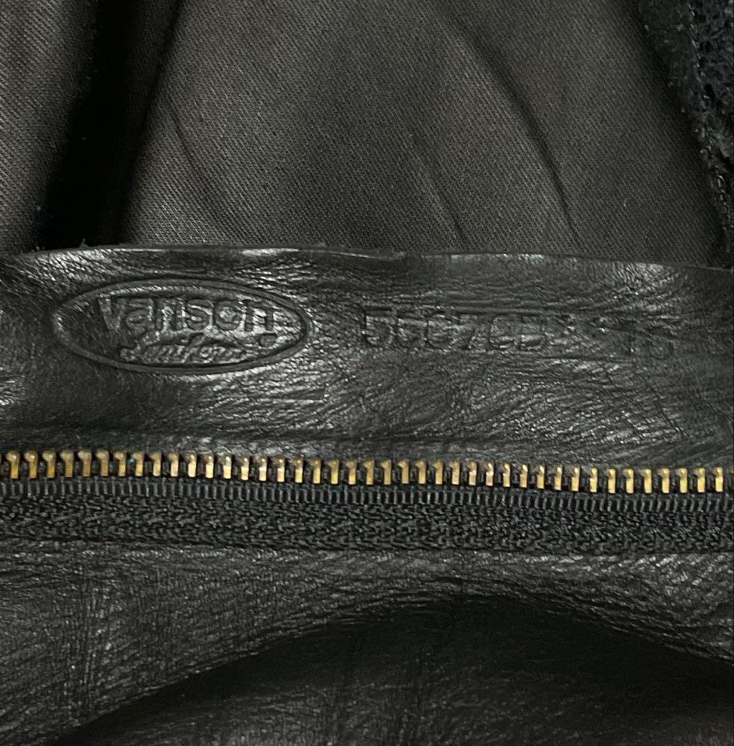 希少32インチ USA製 vanson バンソン レザーパンツ 本革 牛革 黒