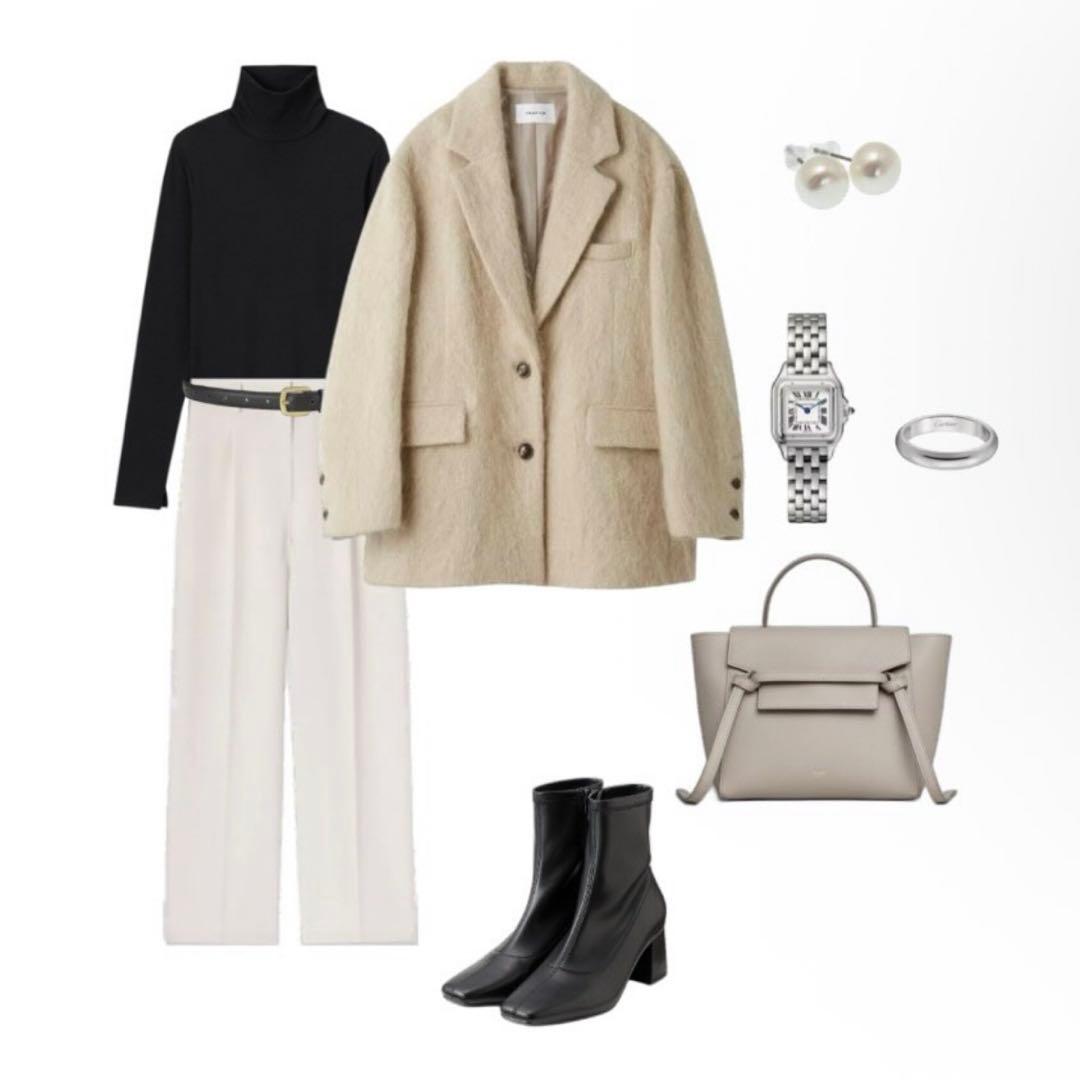 FRAY I.D テーラードオーバージャケットコート S シャギーコート