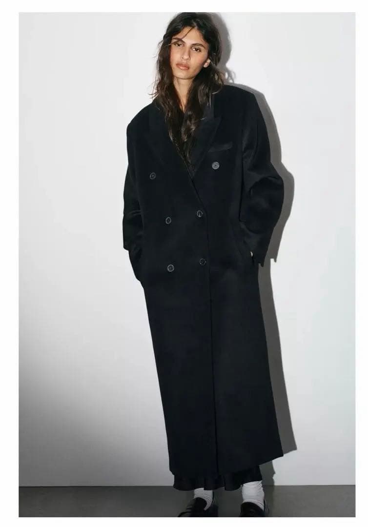 ZARA ウール混紡エクストラロングコート　XL