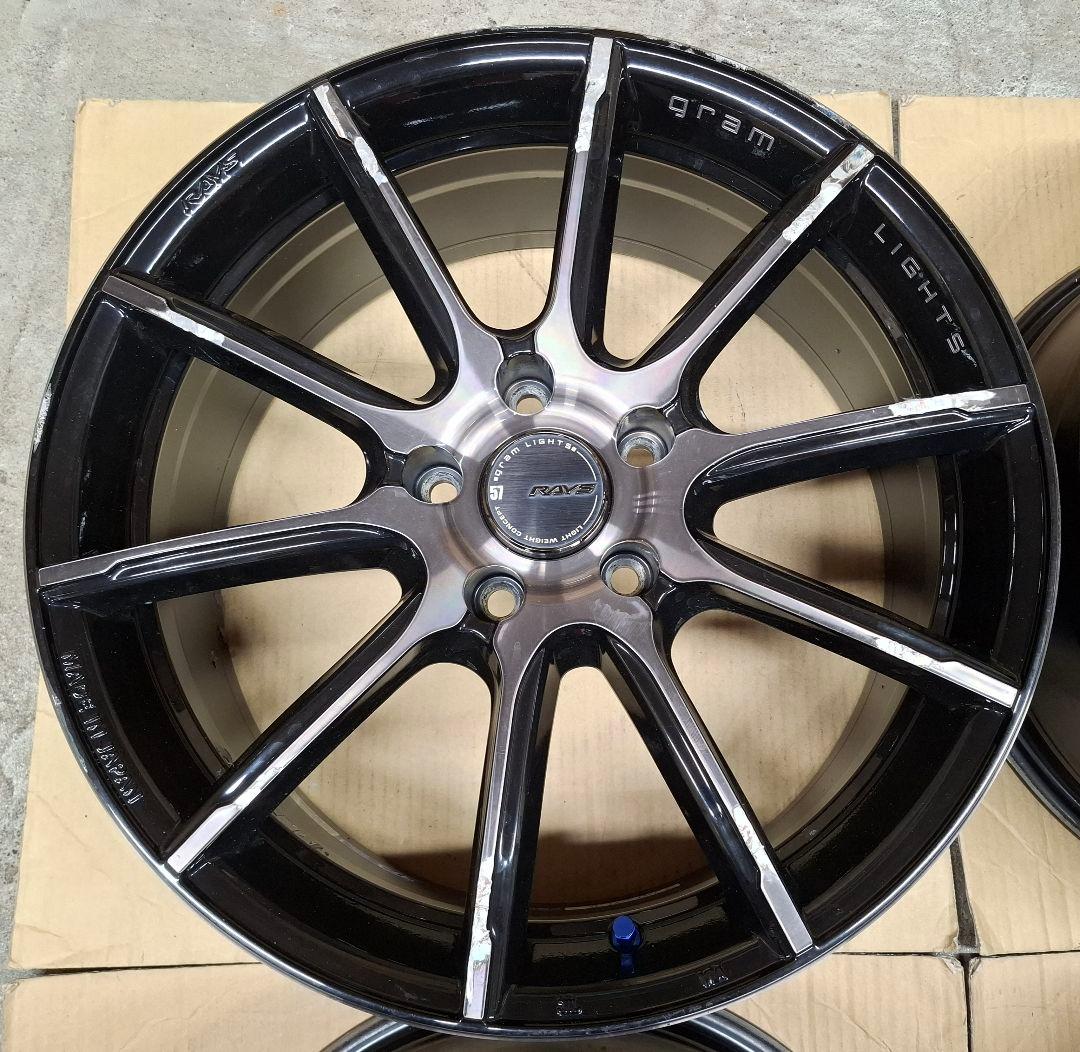 レイズ グラムライツ ホイール 4本 7.5J 18インチ 114.3　送料込み