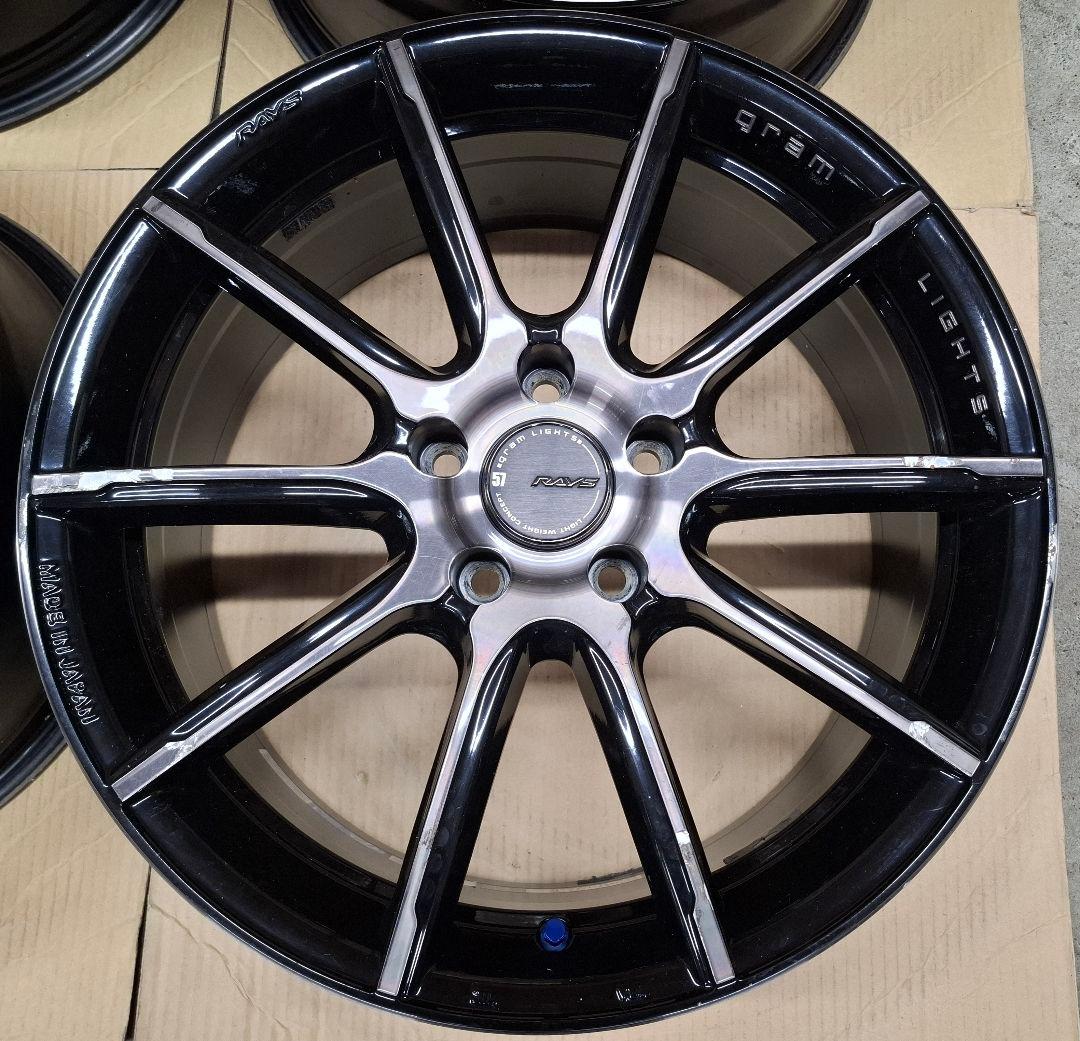 レイズ グラムライツ ホイール 4本 7.5J 18インチ 114.3　送料込み