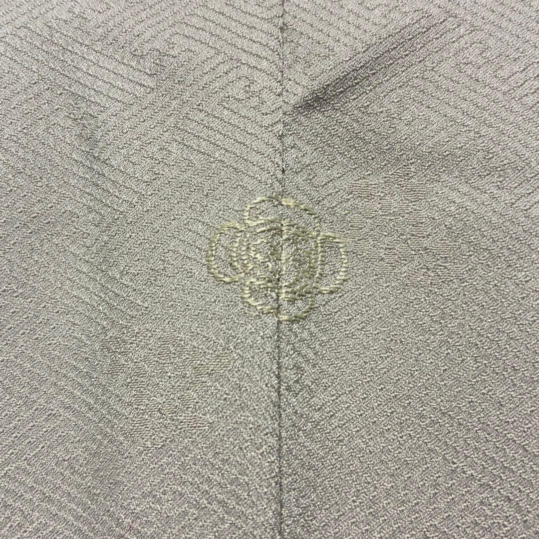 D212 訪問着　蔦の葉　グレー　一つ紋　正絹　着物　袷　極美品