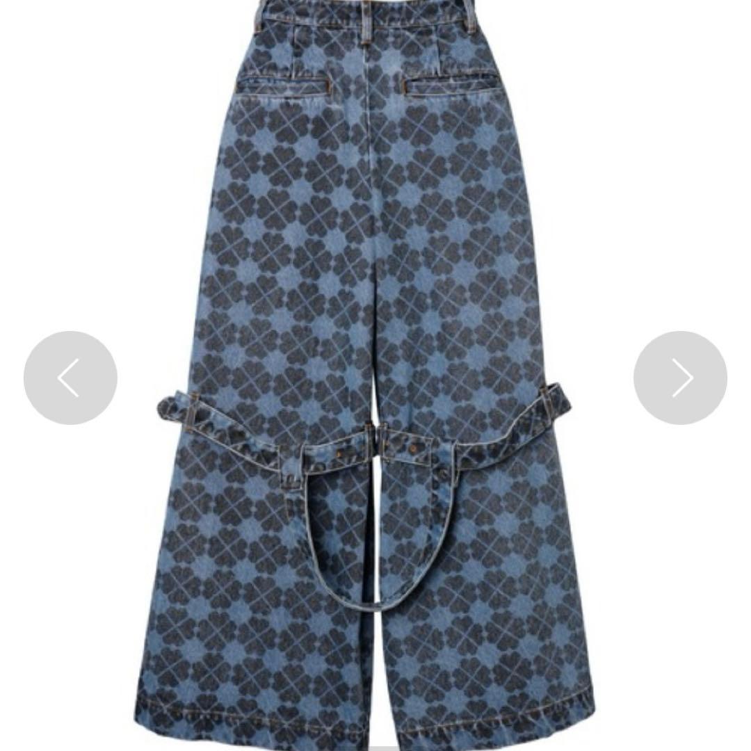 新品タグ付き❤️PAMEO POSE クローバー柄　パンツ　デニムMサイズy2k