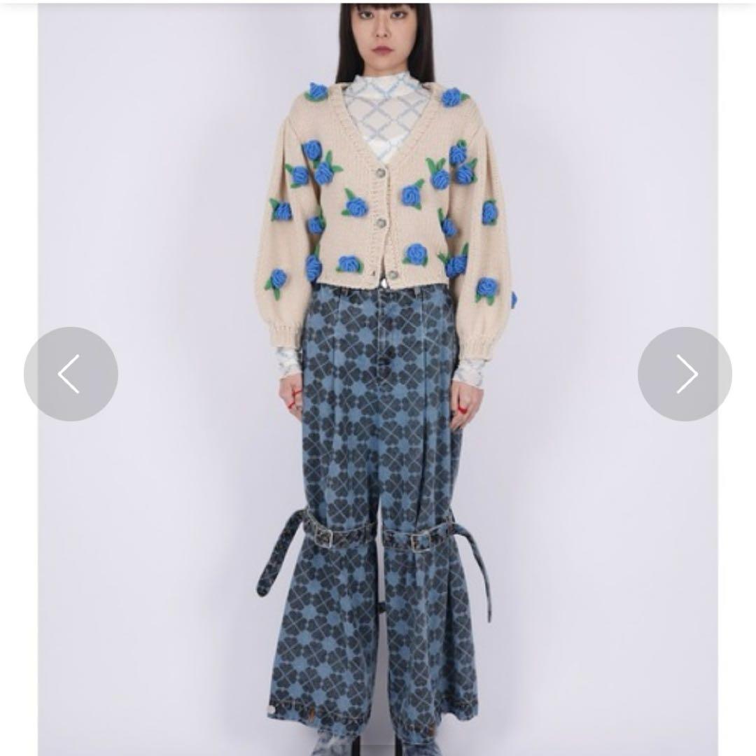 新品タグ付き❤️PAMEO POSE クローバー柄　パンツ　デニムMサイズy2k