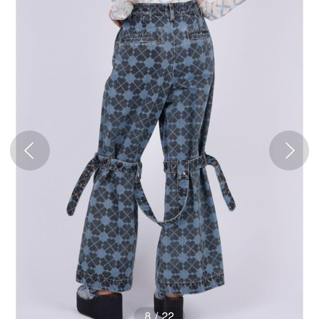 新品タグ付き❤️PAMEO POSE クローバー柄　パンツ　デニムMサイズy2k