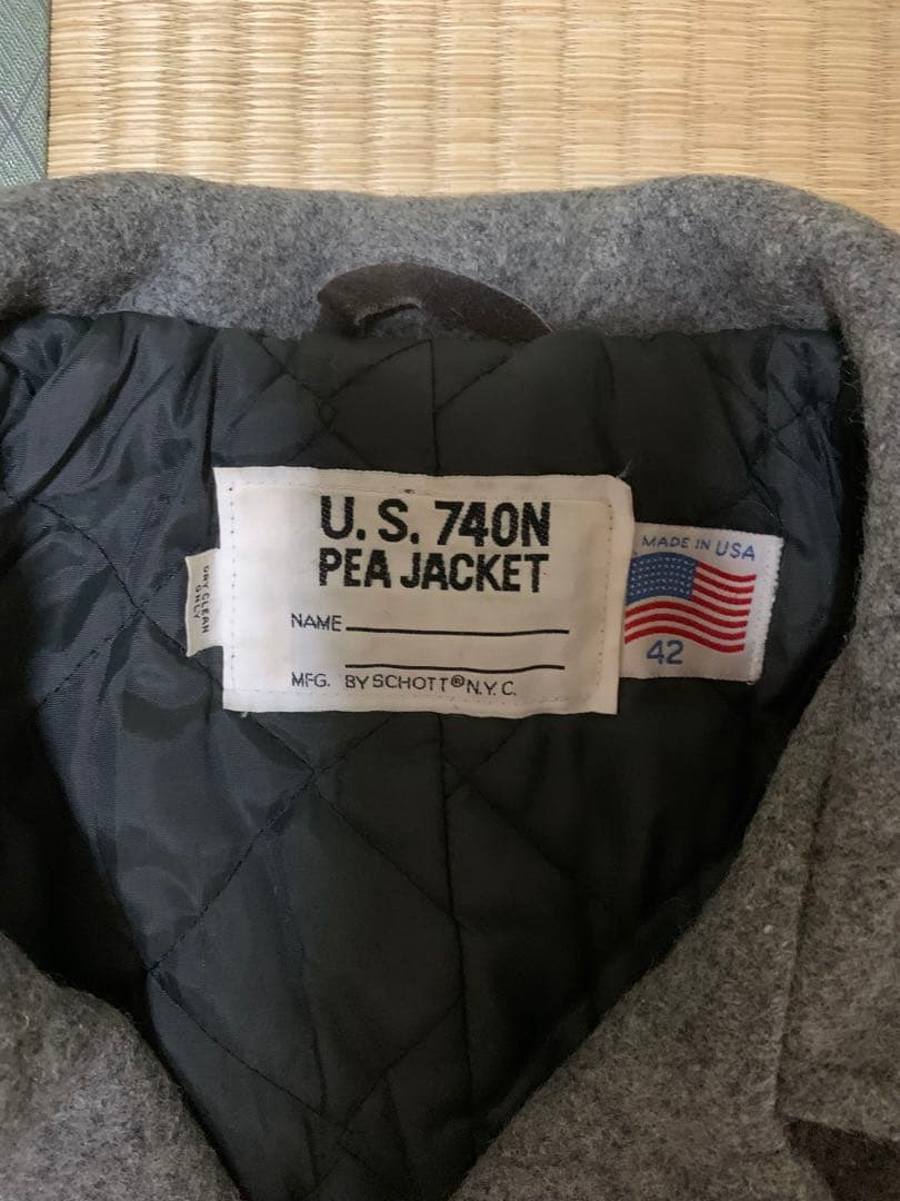 schott ピーコート usa製　グレー　42