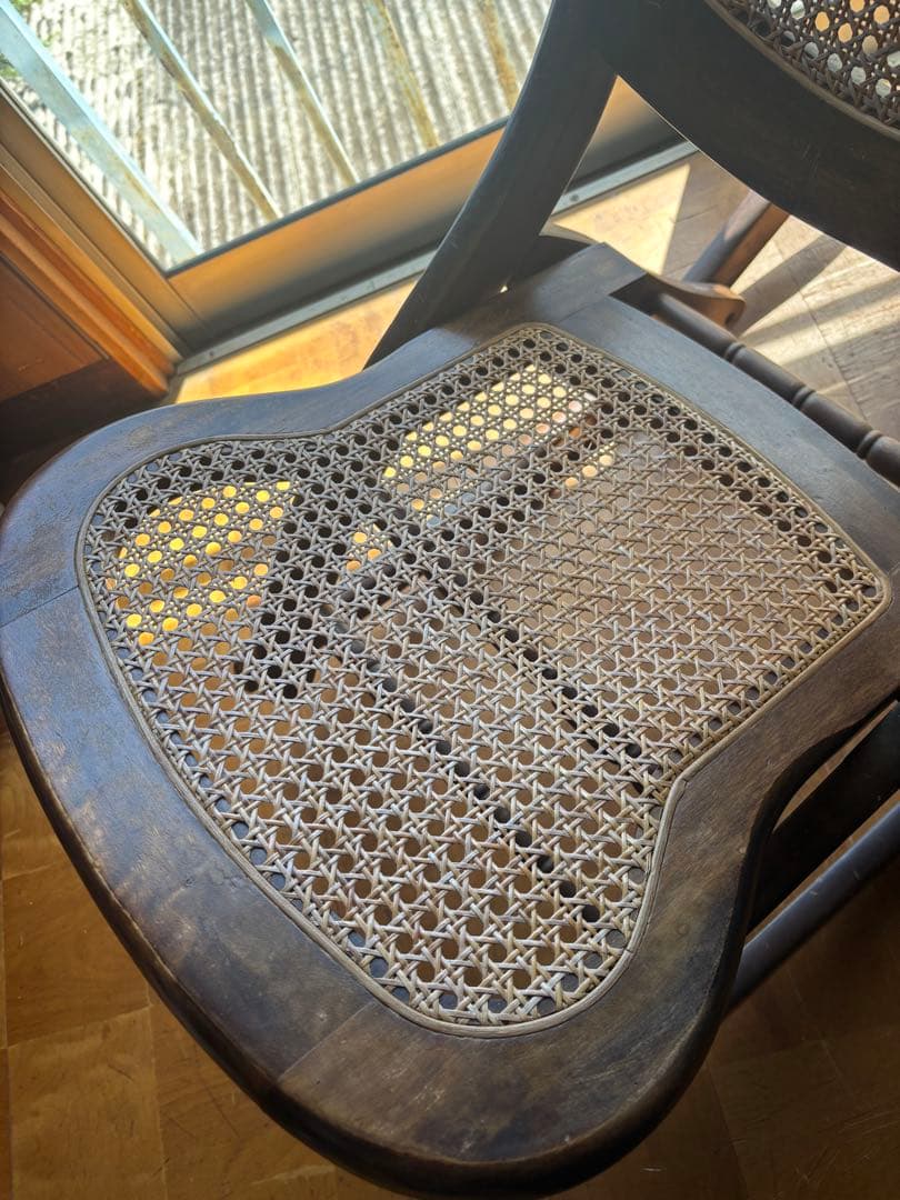 【折りたたみ可能‼️】木製ロッキングチェア ダークブラウン