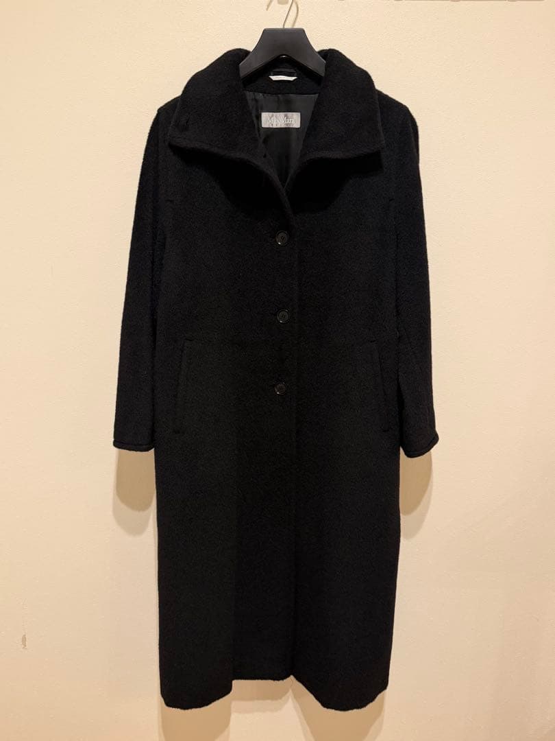 美品　マックスマーラ　ロングコート　アルパカ　スタンドカラー　42 ブラック