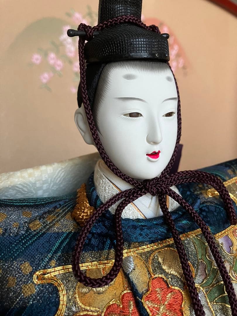 御京雛④平安春峰作　雛人形　三段飾り　お雛様　京都西陣織り　ひな人形3段　桜刺繍