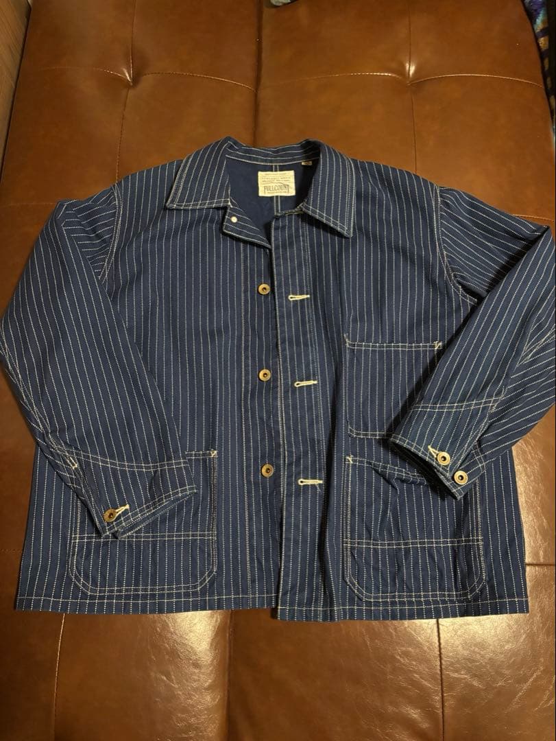 フルカウント FULLCOUNT ウォバッシュストライプ カバーオール