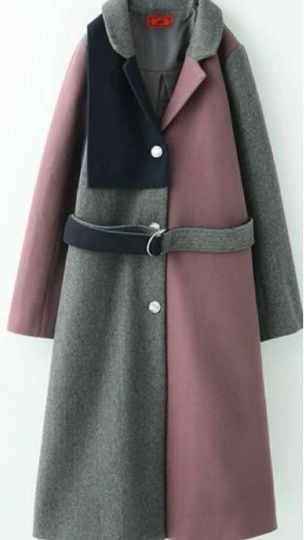 《肉まん》未使用SOMARI コート　テーラーコート　配色デザインメルトン