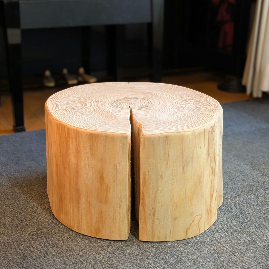 檜　切り株　丸太　椅子　スツール　 テーブル　高さ約22.5㎝