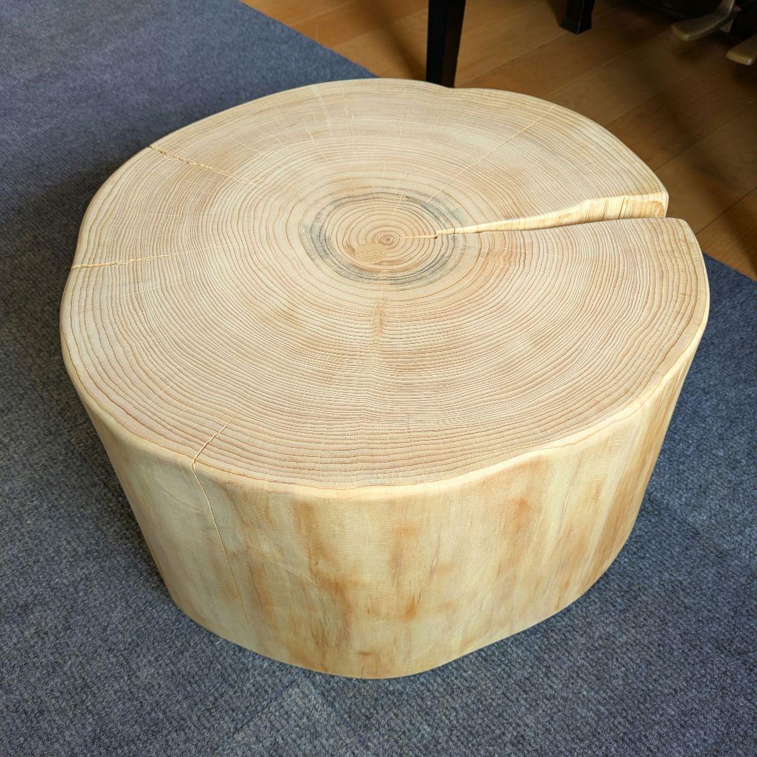 檜　切り株　丸太　椅子　スツール　 テーブル　高さ約22.5㎝