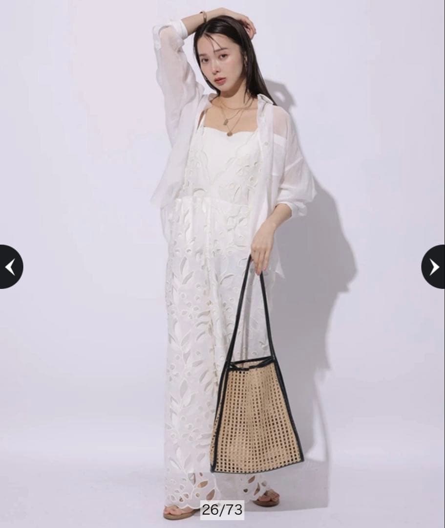 【タグ付き未使用】 Mystrada エンブロイダリーロンパース　白　Mサイズ