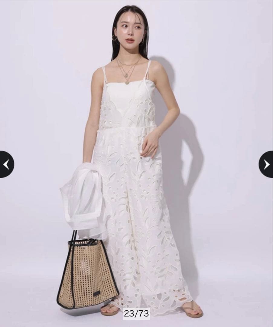 【タグ付き未使用】 Mystrada エンブロイダリーロンパース　白　Mサイズ