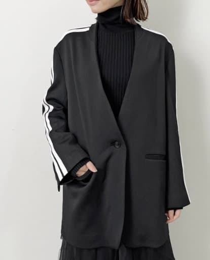 L' Appartement アメリカーナのノーカラージャケット黒