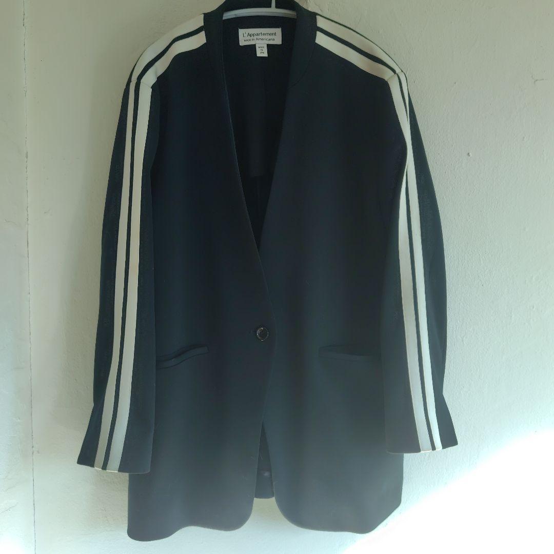 L' Appartement アメリカーナのノーカラージャケット黒