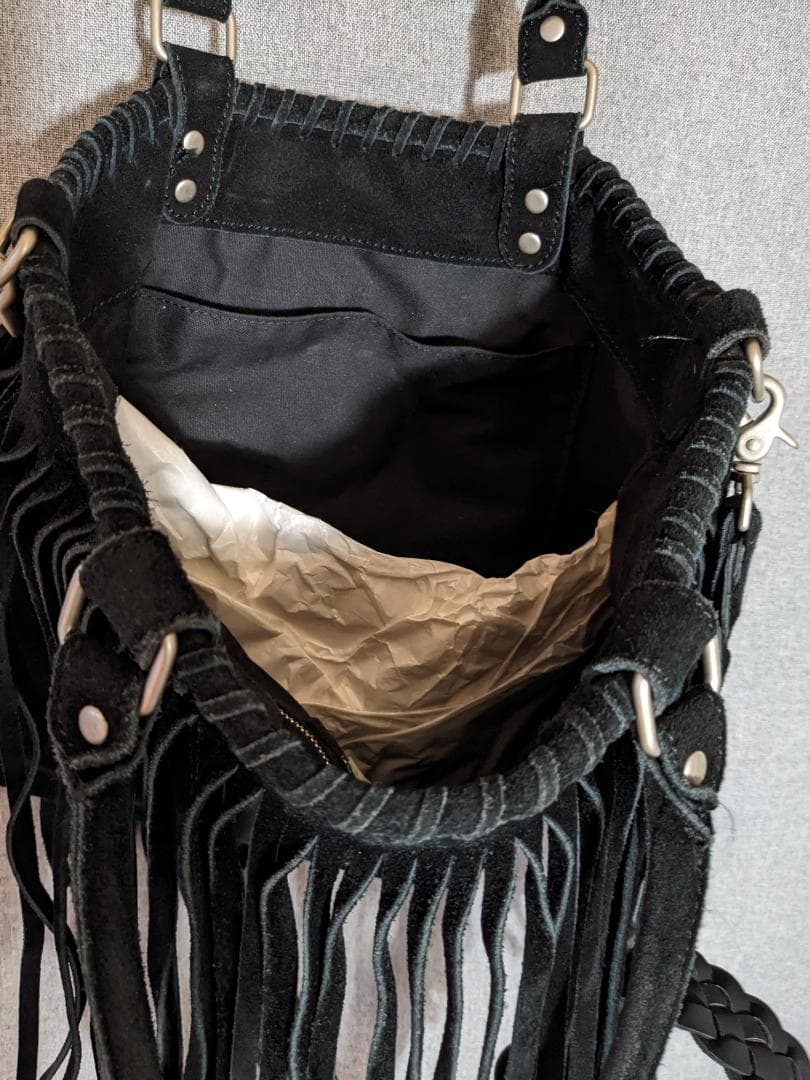 コムデギャルソン JUNYAWATANABE CDG フリンジバッグ 黒